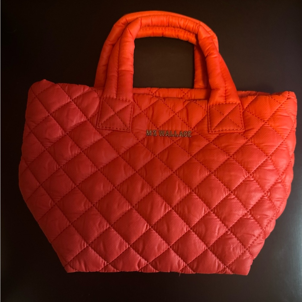 MZ Wallace Micro Metro Marigold Orange Quilted Tote Bag